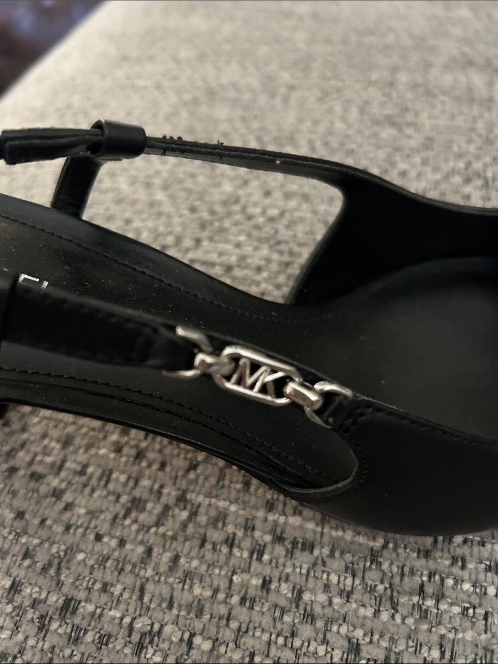 MICHAEL Michael Kors Black Pointed Slingback Mules with Silver Accent - Picture 3 of 4